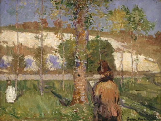 Madame Sisley en las orillas del Loing en Moret